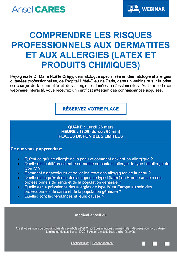 Webinaire Ansellcare Sur La Prise En Charge De La Dermatite - 