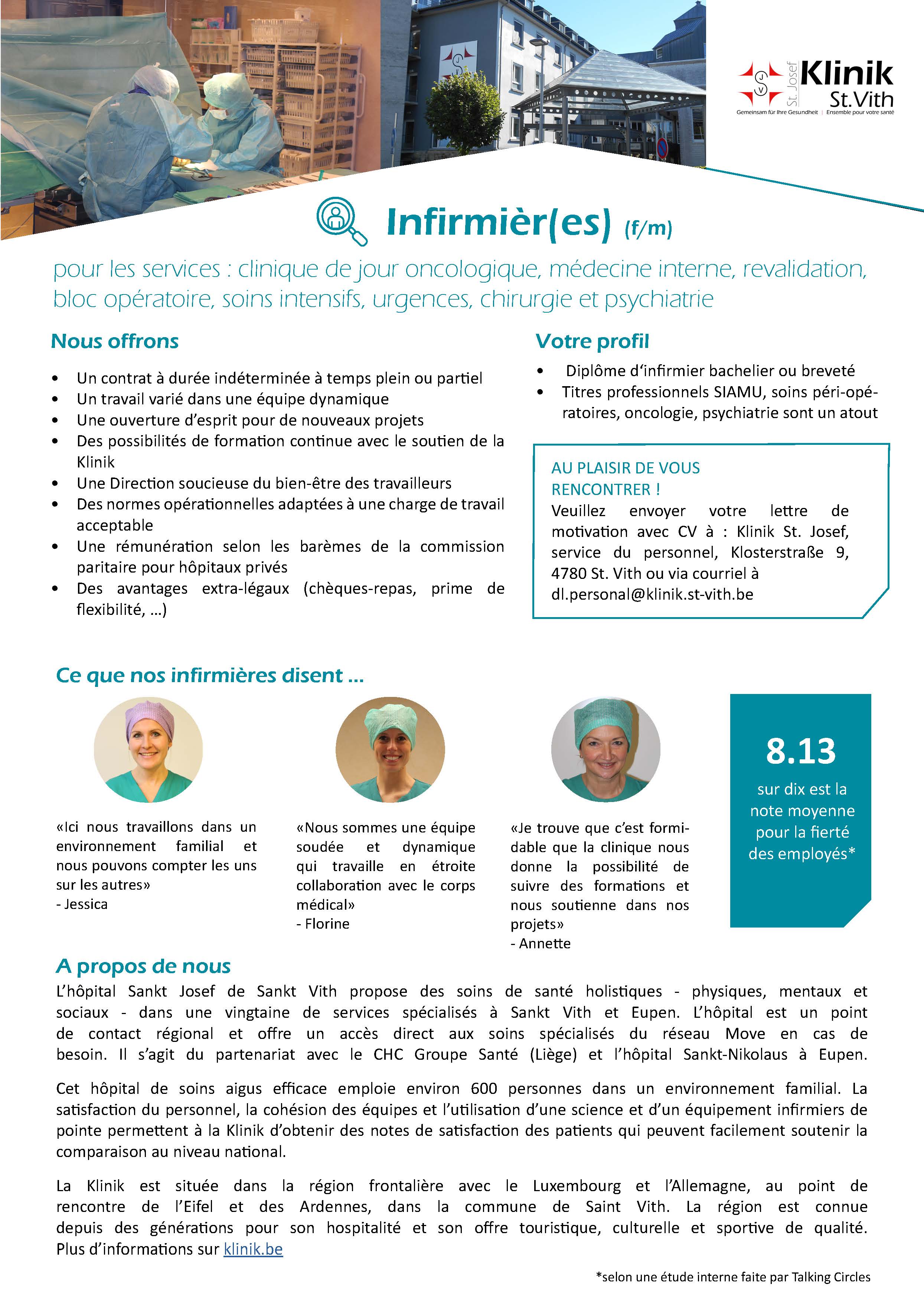 La Klinik St. Josef de St. Vith recrute